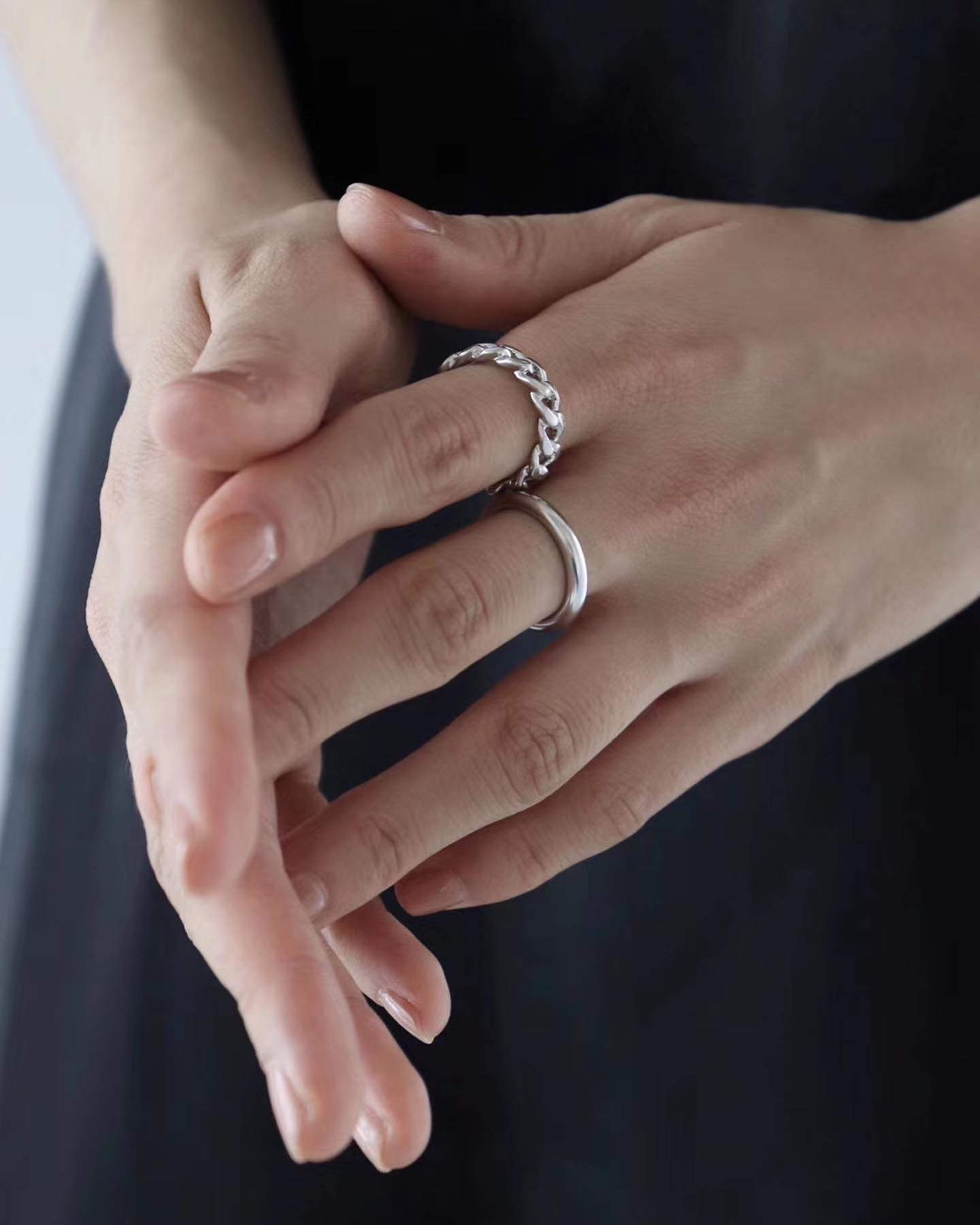 復古金屬戒指兩入組。兩色