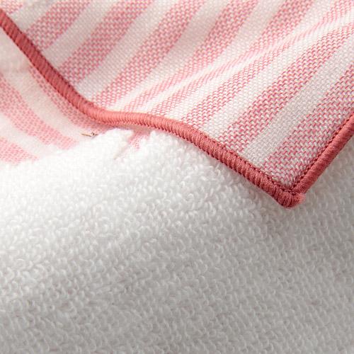 日本今治xSelbie Pon白犬 絨毛拼紗巾雙面小方巾 (粉紅) 15x15 (日本製)