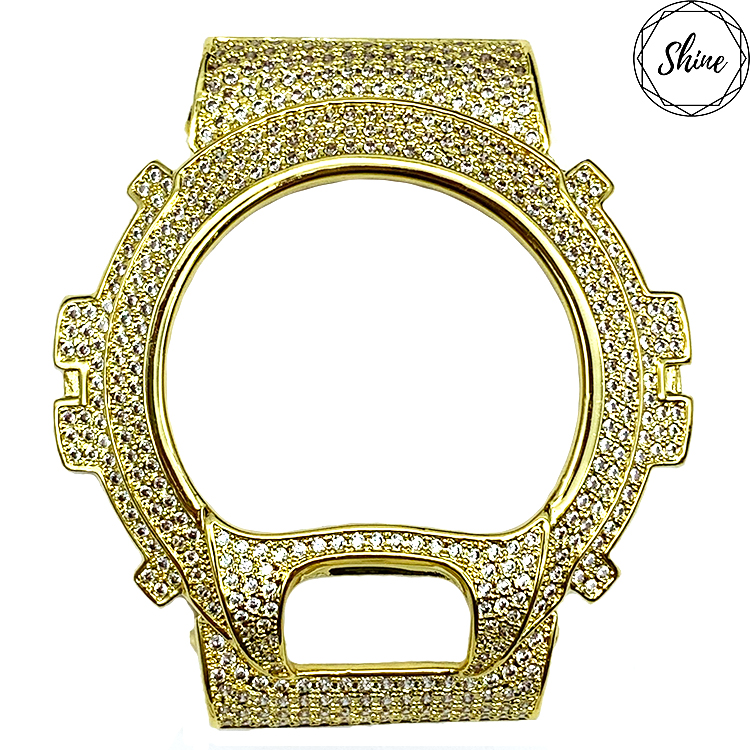 DW-6900 客製 金X白閃石金屬錶殼