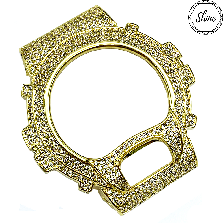 DW-6900 客製 金X白閃石金屬錶殼