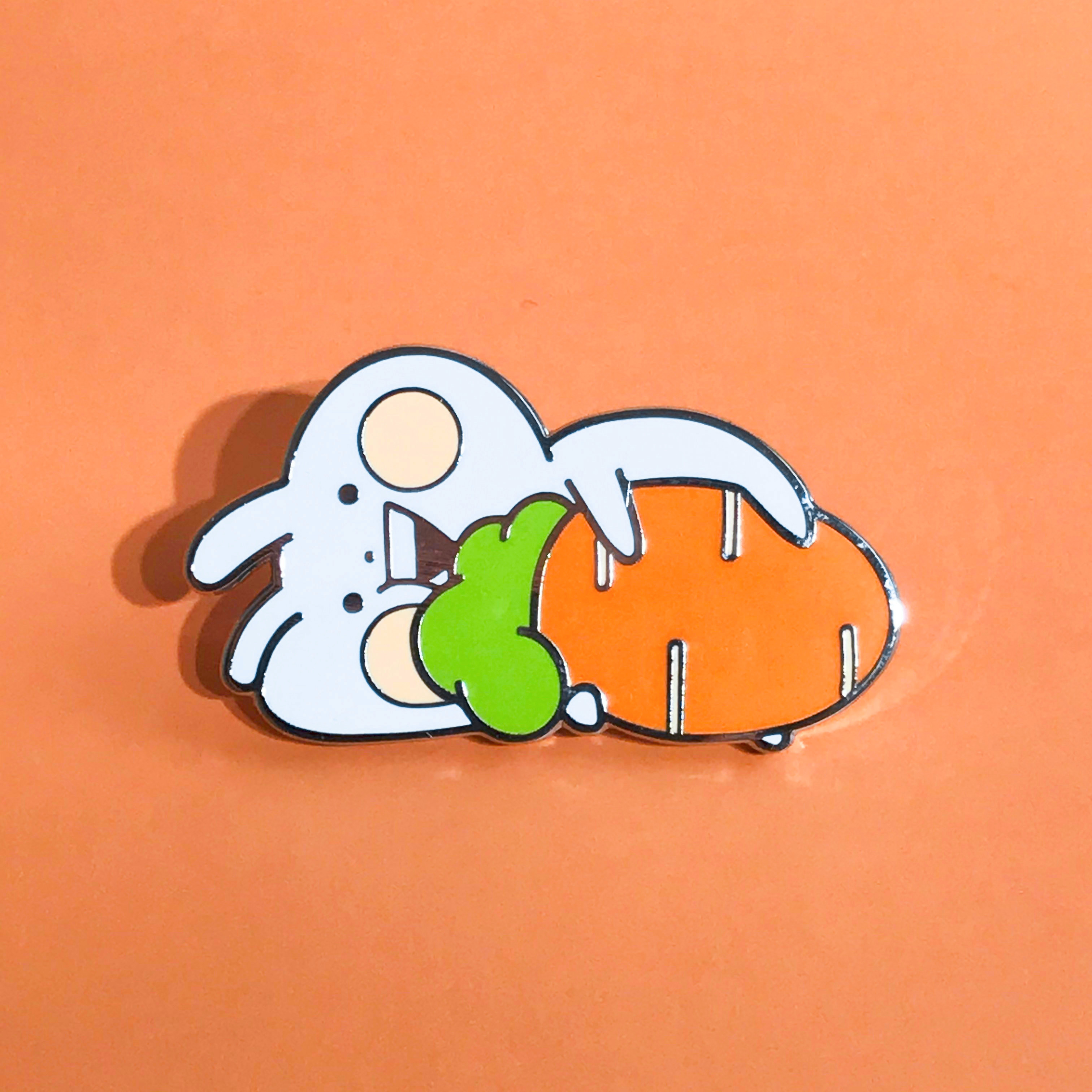 Usagyuuun-金屬胸章-蘿蔔狂熱款/哈囉你好款/慵懶口水款