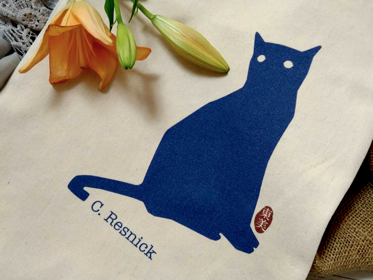 《芮尼克探案系列》爵士貓帆布袋──藍貓