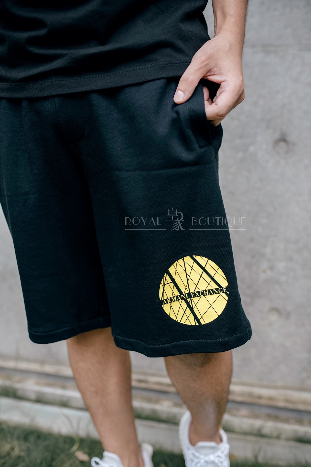 Armani Exchange AX圖形運動棉褲