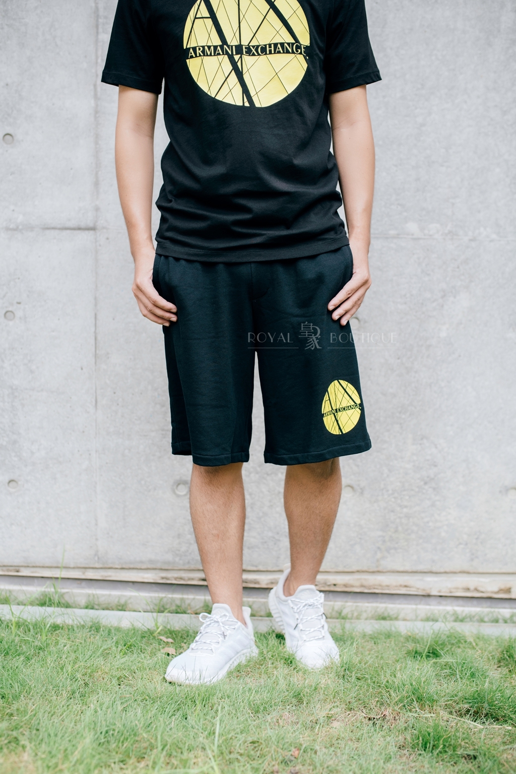 Armani Exchange AX圖形運動棉褲