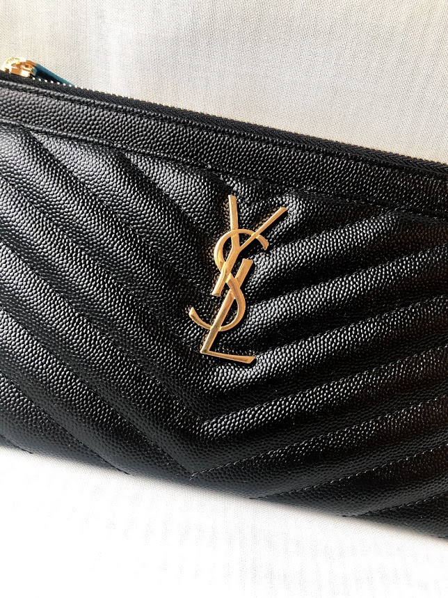 Monogram ysl matte shop quilted bill pouch wallet