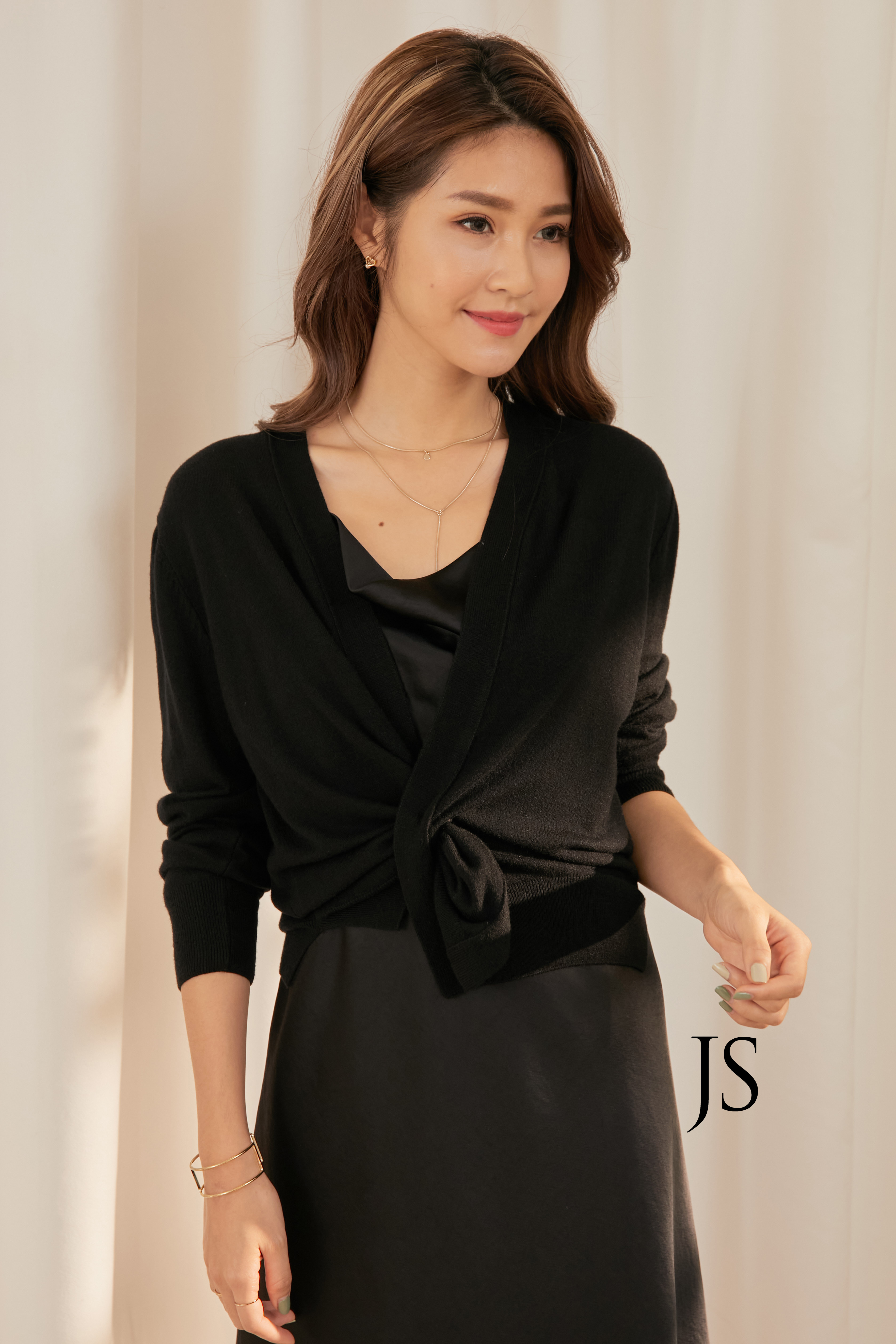 造型設計針織外套(黑)