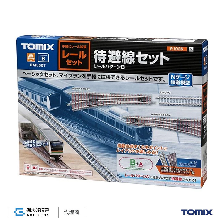 TOMIX 91026 軌道組 (電動變軌) 待避線套組 (B) PC枕
