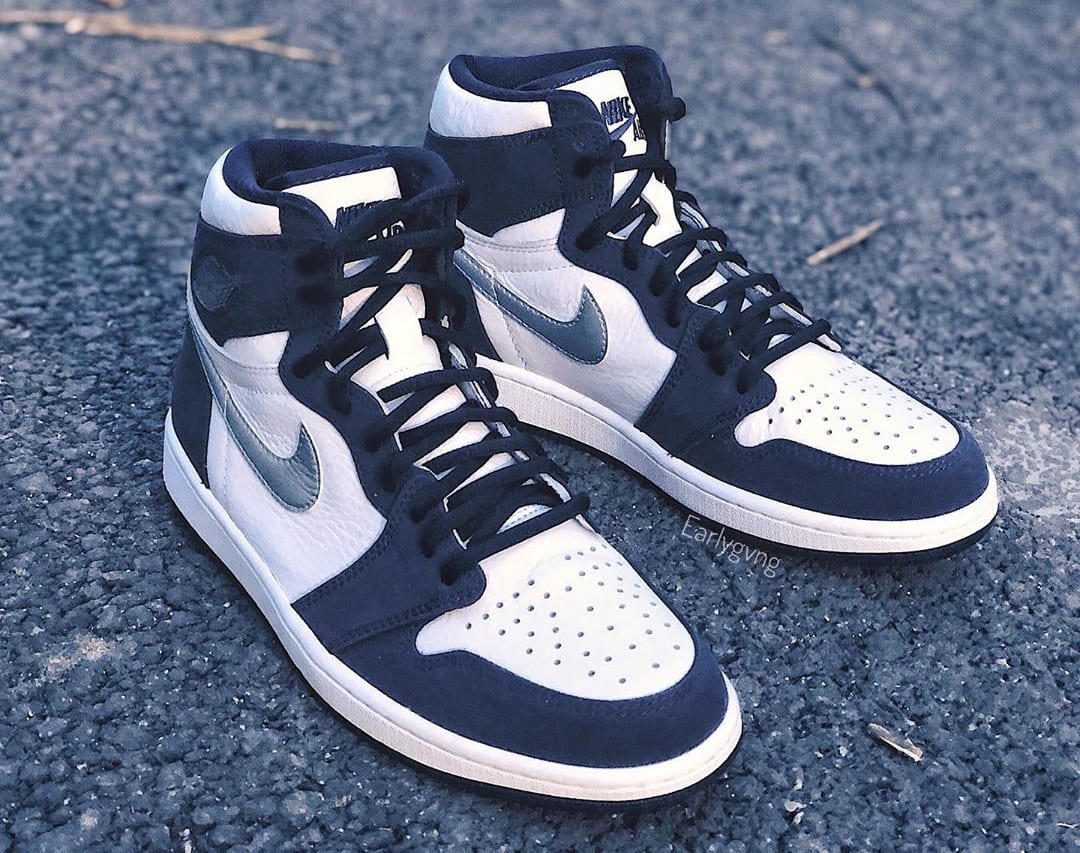 air jordan 1 dark blue and white