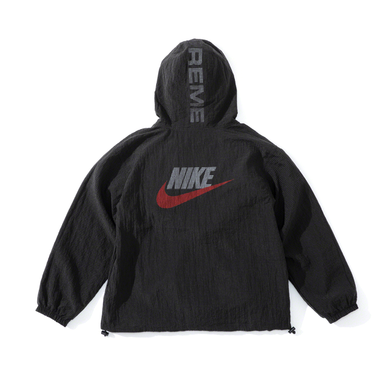 NIKE X SUPREME Jewel Ripstop Anorak 20AW 黑色 聯名 半開襟 雙面穿 衝鋒衣 外套 夾克【CW9695-010】NIKEXSUP