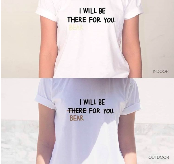 ABEARABLE 與你熊影不離變色設計T-SHIRT [灰/白兩色]