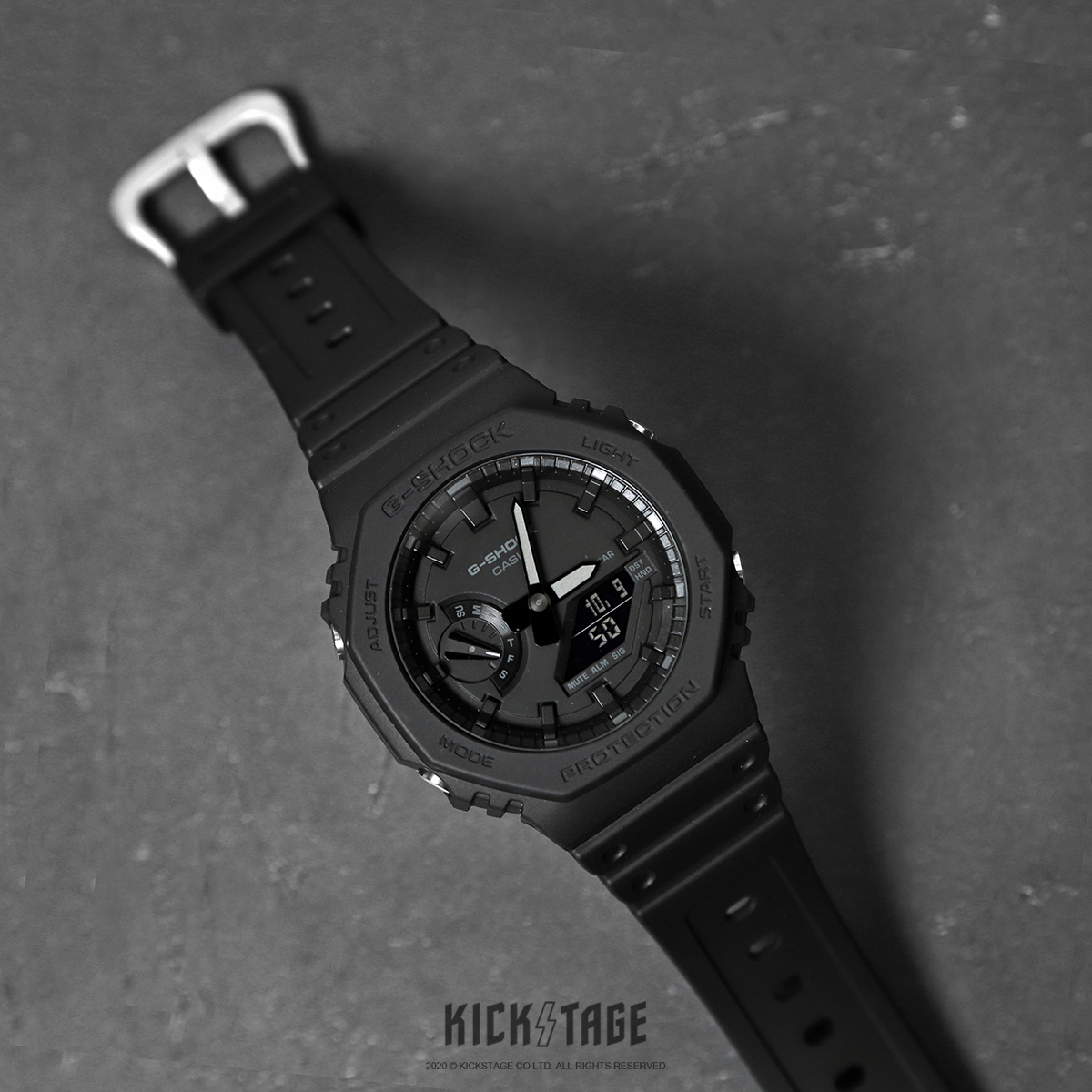 CASIO G-SHOCK 潮流 手錶 黑魂 全黑 八角 AP激似款 農家橡樹 手錶 卡西歐 200米 公司貨【GA-2100-1A1】