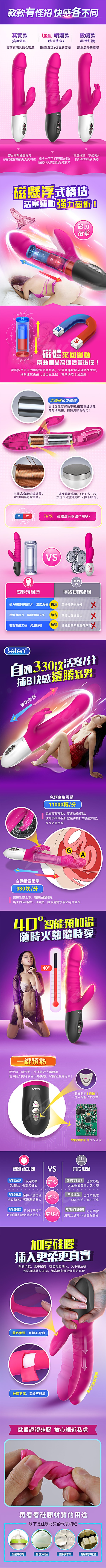 LETEN 全自動衝擊棒 自動抽插 10頻活塞加溫震動按摩棒