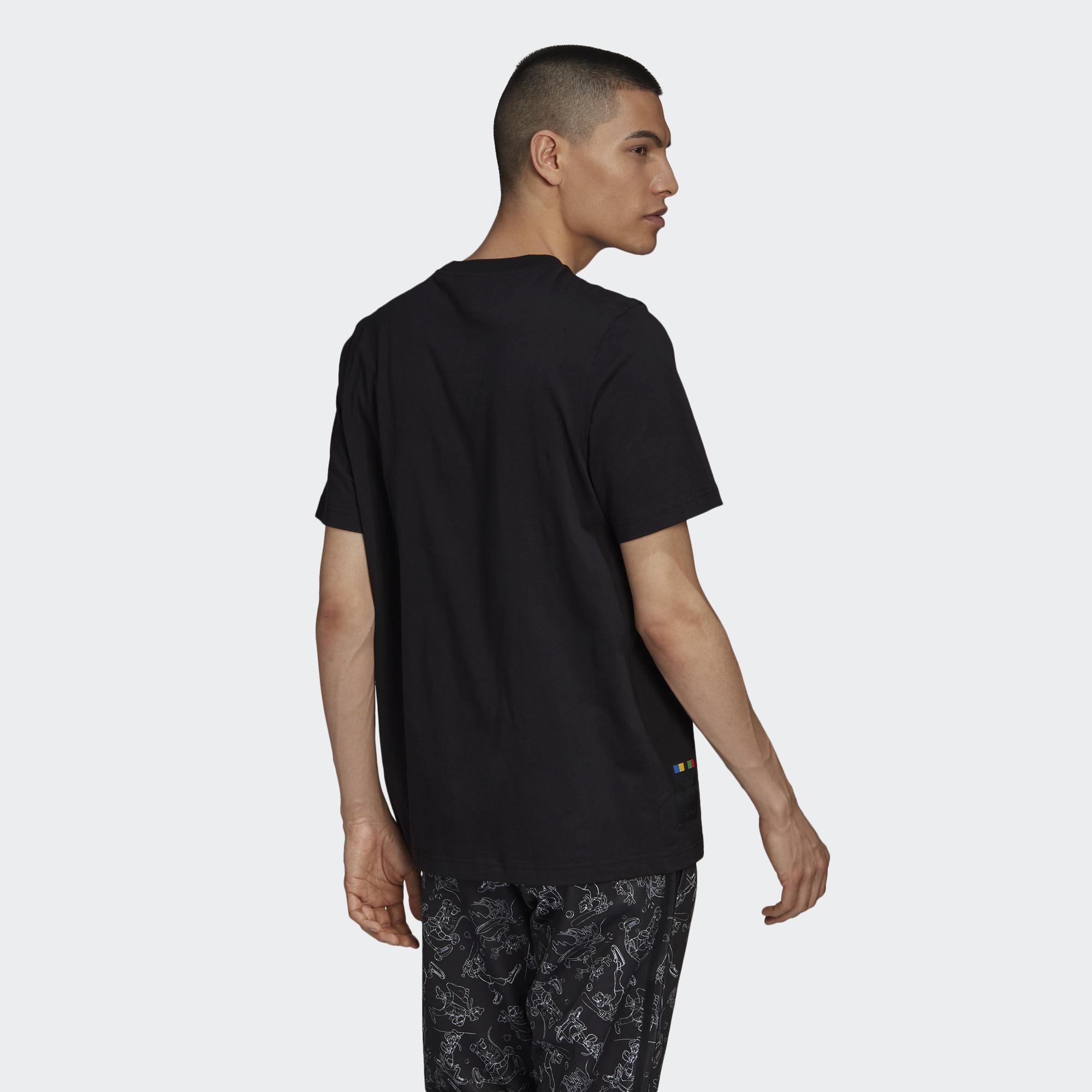 【 adidas X DISNEY "GOOFY" TEE 限量聯名電繡短TEE - 黑 】