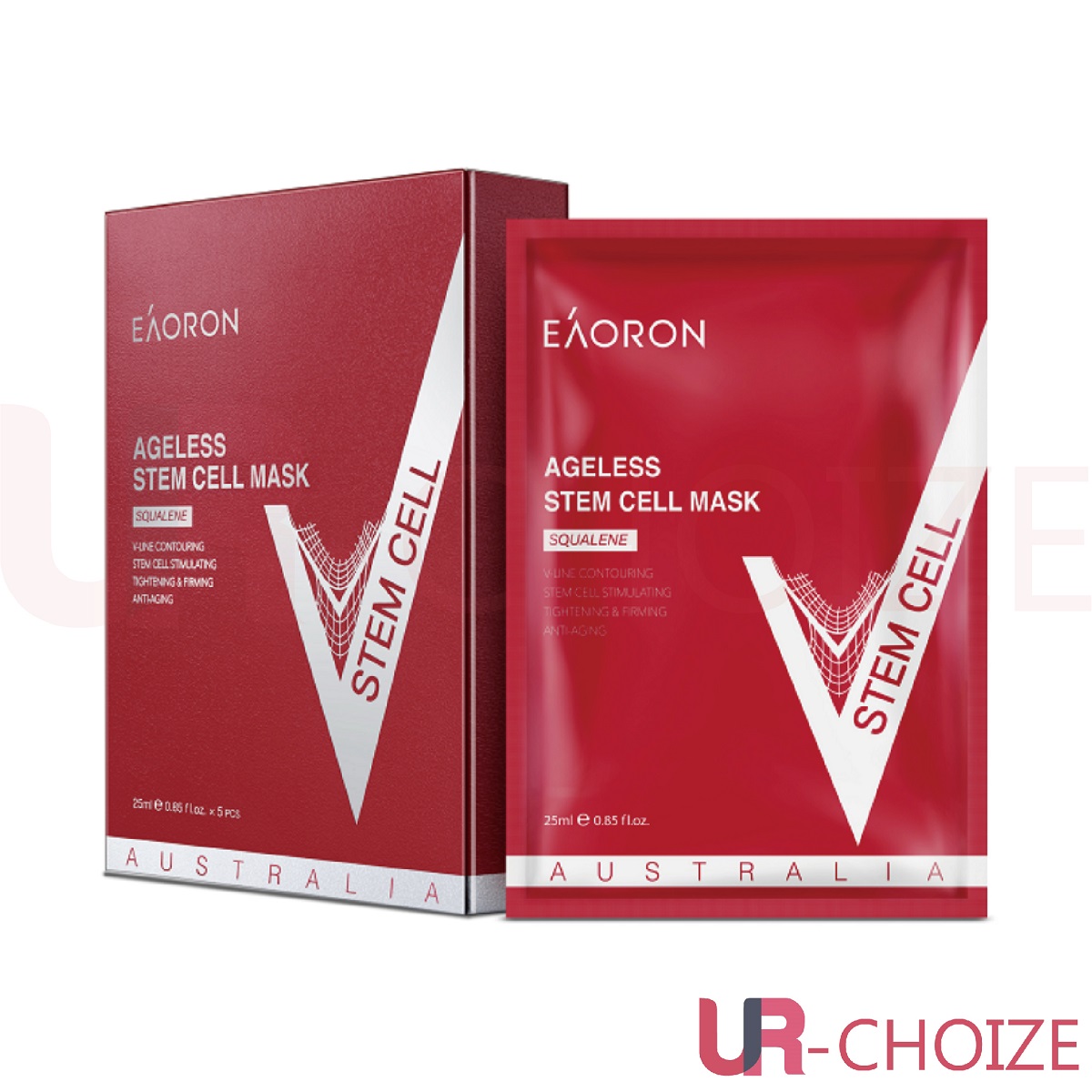 Eaoron-澳洲水光針紅色V臉微雕提拉提升緊緻面膜25gX5片（平行進口）(9348107001393)