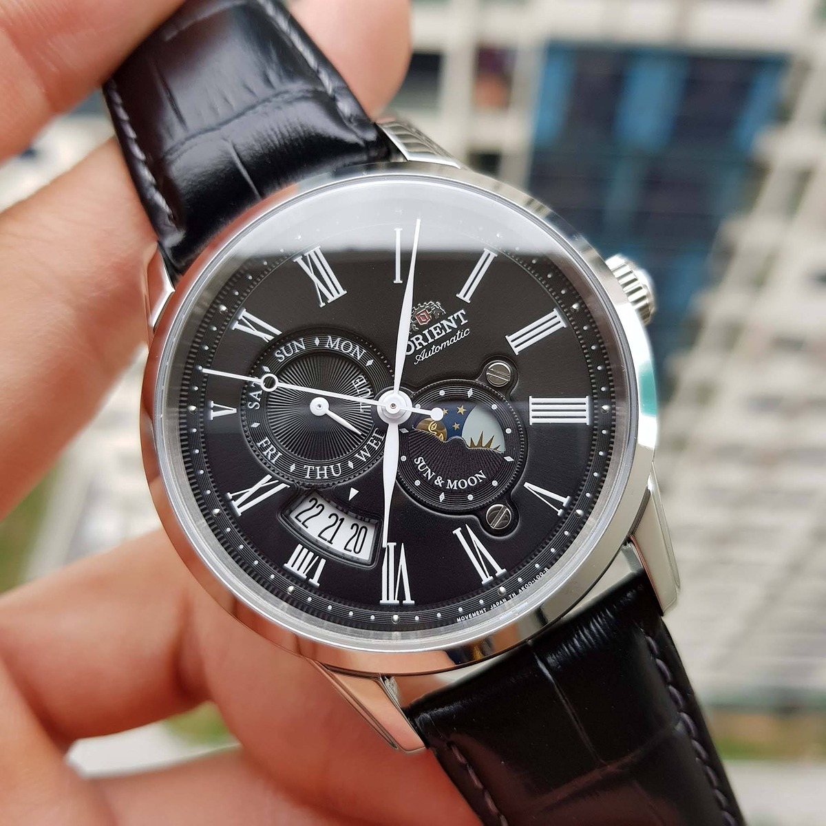 ORIENT SUN and MOON V3 LEATHER WATCH RA-AK0010B