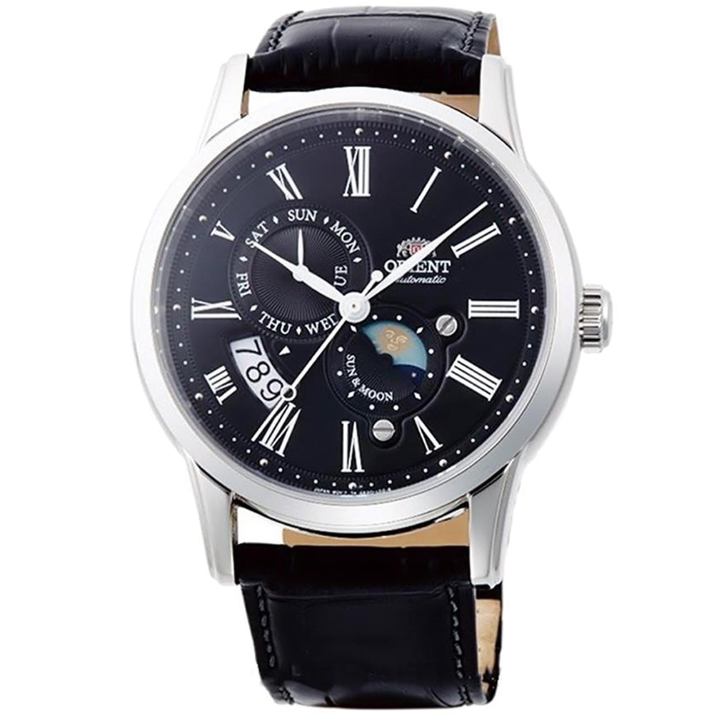 ORIENT SUN and MOON V3 LEATHER WATCH RA-AK0010B