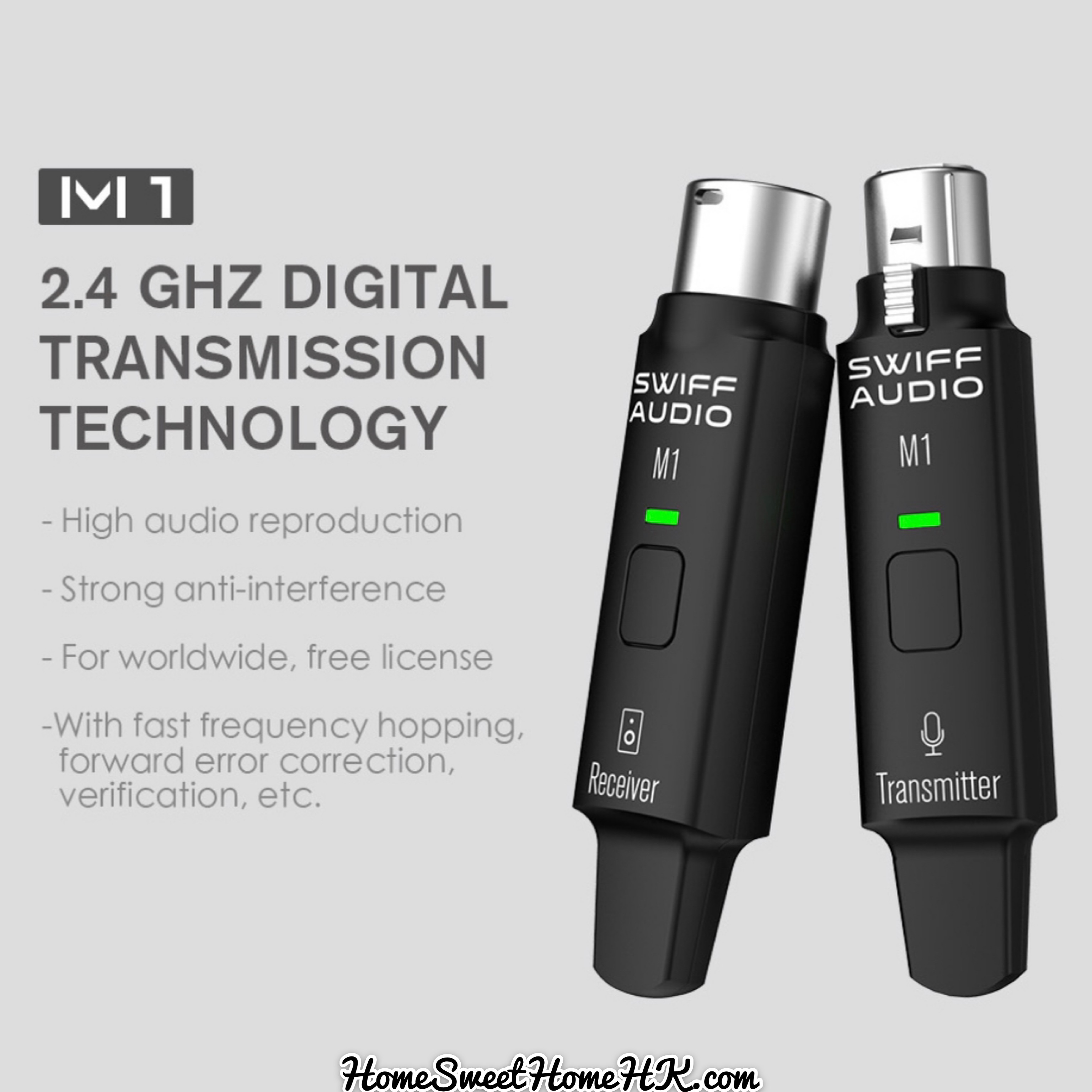 Swiff Audio M1 マイクロフォン用ワイヤレスシステム ไวร์เลสไมโครโฟน Swiff Audio M1 Plus Wireless Microphone