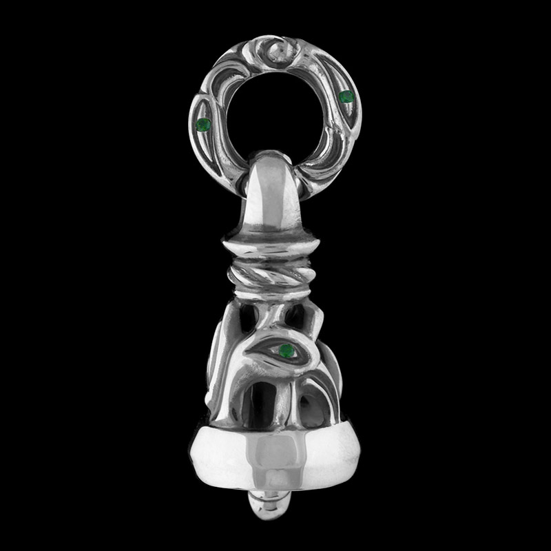 Mating Flight Pendant: Dove Bell M with stones