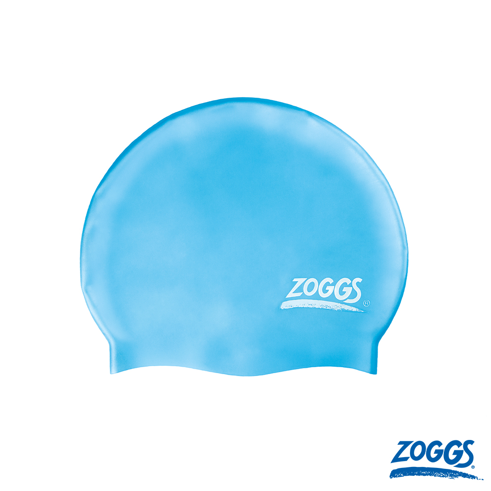 ZOGGS 超彈性《素面天藍》矽膠泳帽(防水/長髮/選手可用)