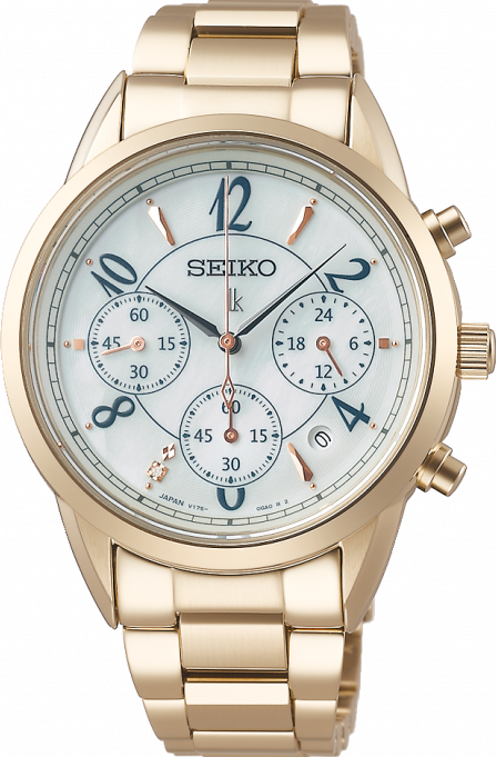 萬年鐘錶 - SEIKO  精工錶 LUKIA   太陽能計時碼錶 女錶   SSC794J1 /   V175-0EX0U  錶徑 36.4MM