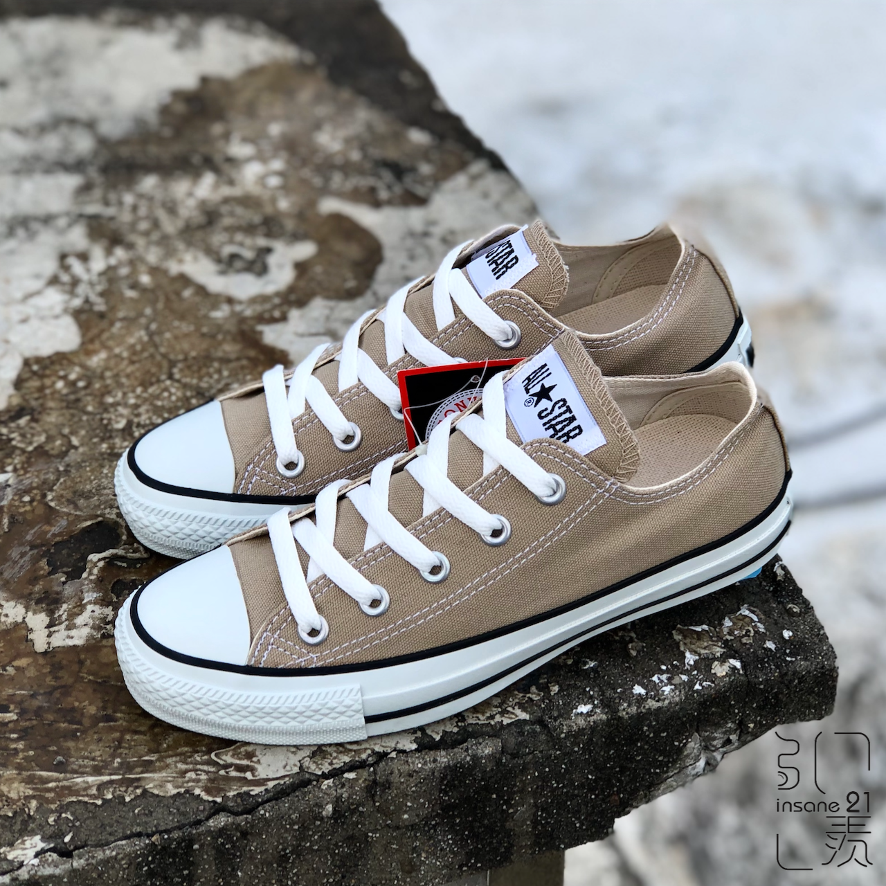 CONVERSE 匡威 基本款 奶茶 低筒 日本限定 1CL129