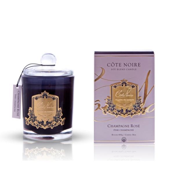 【Côte Noire】Pink Champagne 450g Crested Candle - Gold