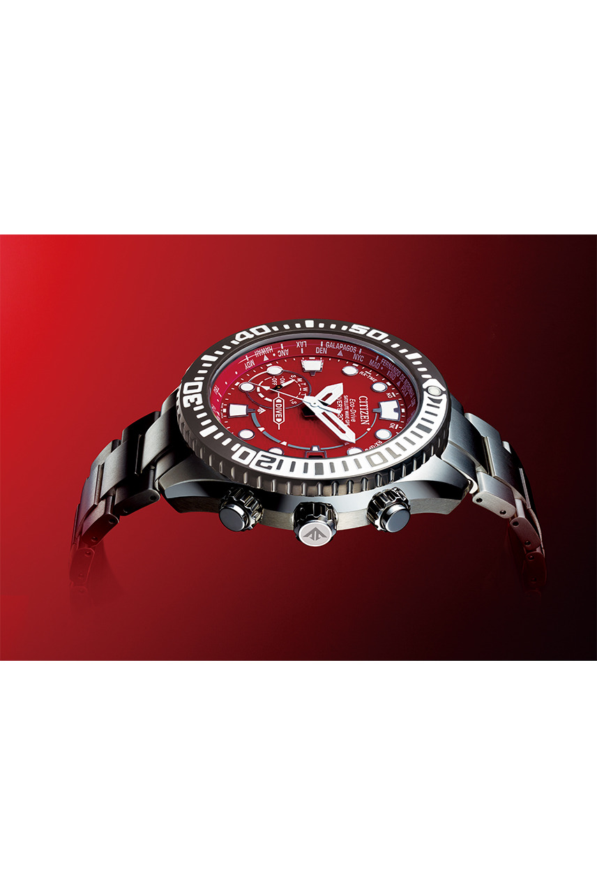 萬年鐘錶 - Citizen 星辰錶  光動能GPS衛星對時  東京˙紅限量版 專業潛水錶 CC5005-68Z  錶徑47MM