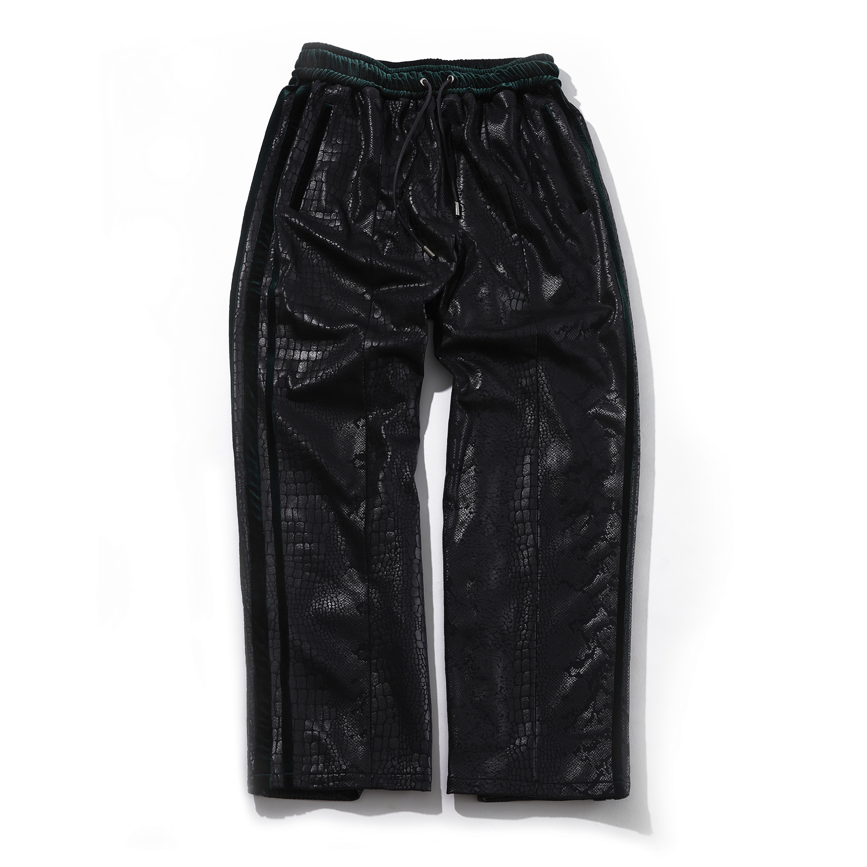 black velvet track pants