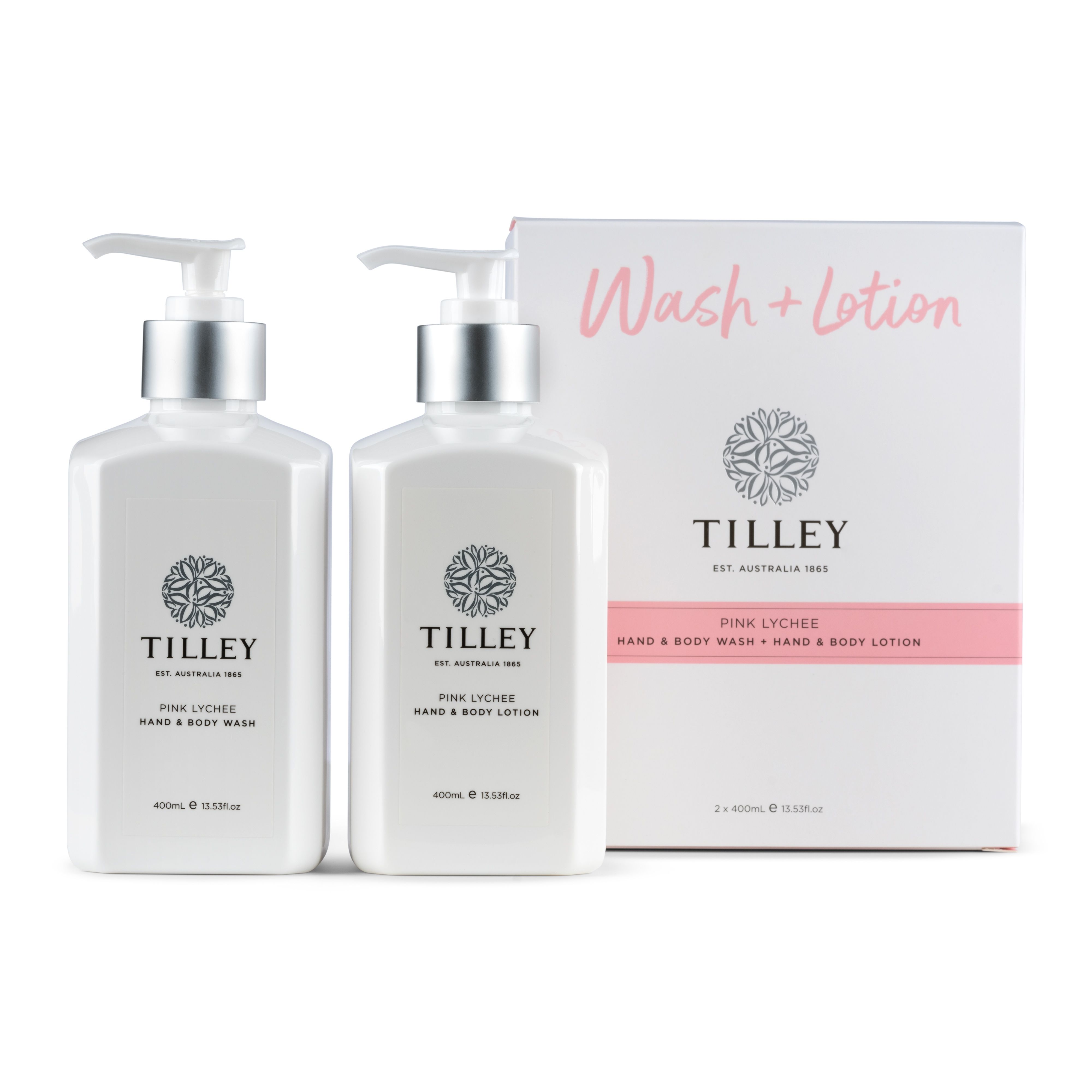 【TILLEY】粉紅荔枝沐浴液與潤膚乳液套裝 2 x 400ml