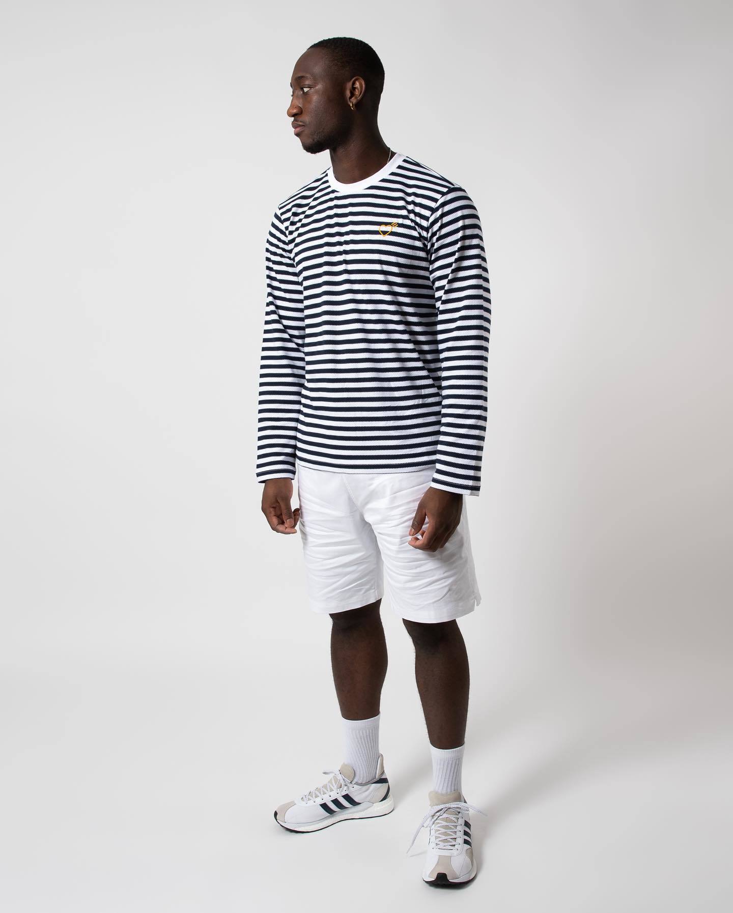 【adidas X HUMAN MADE LONG SLEEVE TEE 條紋薄長TEE】