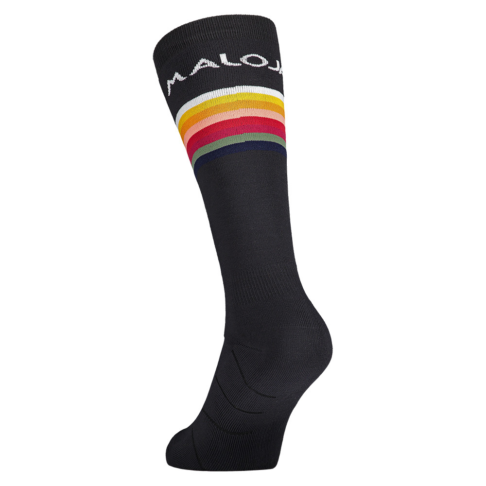 【Maloja】排汗透氣多功能舒適長統襪 / 20MA30311-彩虹黑