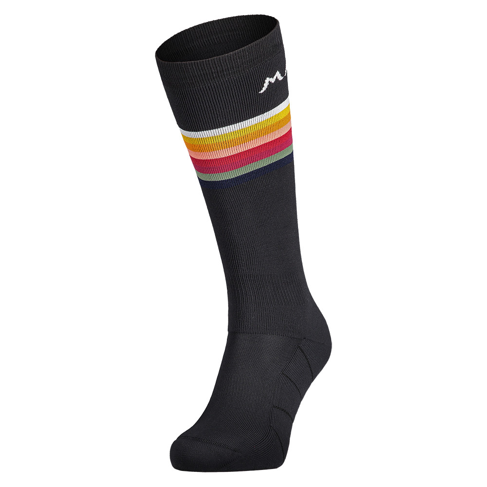 【Maloja】排汗透氣多功能舒適長統襪 / 20MA30311-彩虹黑
