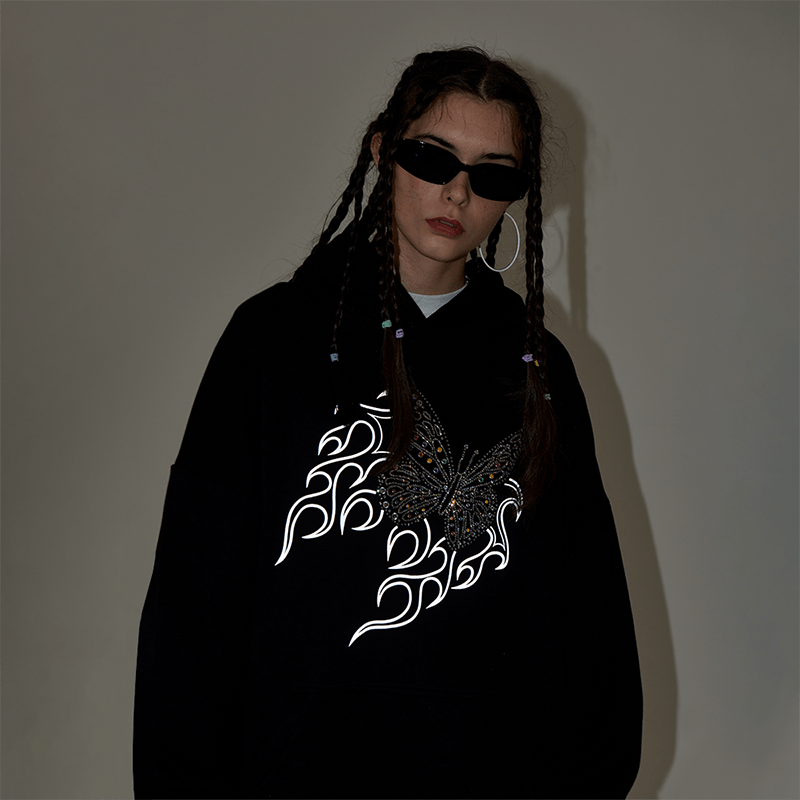 I DON‘T SMOKE 水鑽 蝴蝶 帽T DONSMOKE Don’t Smoke