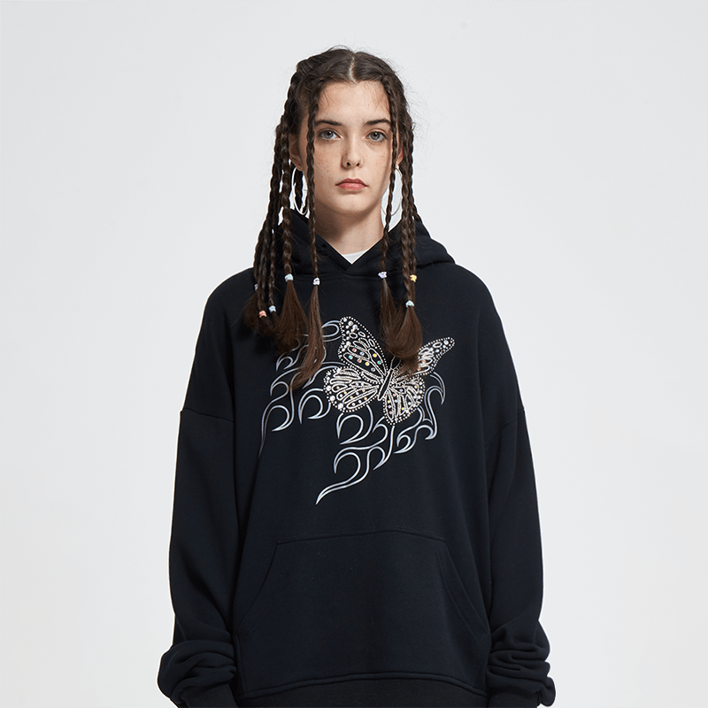 I DON‘T SMOKE 水鑽 蝴蝶 帽T DONSMOKE Don’t Smoke