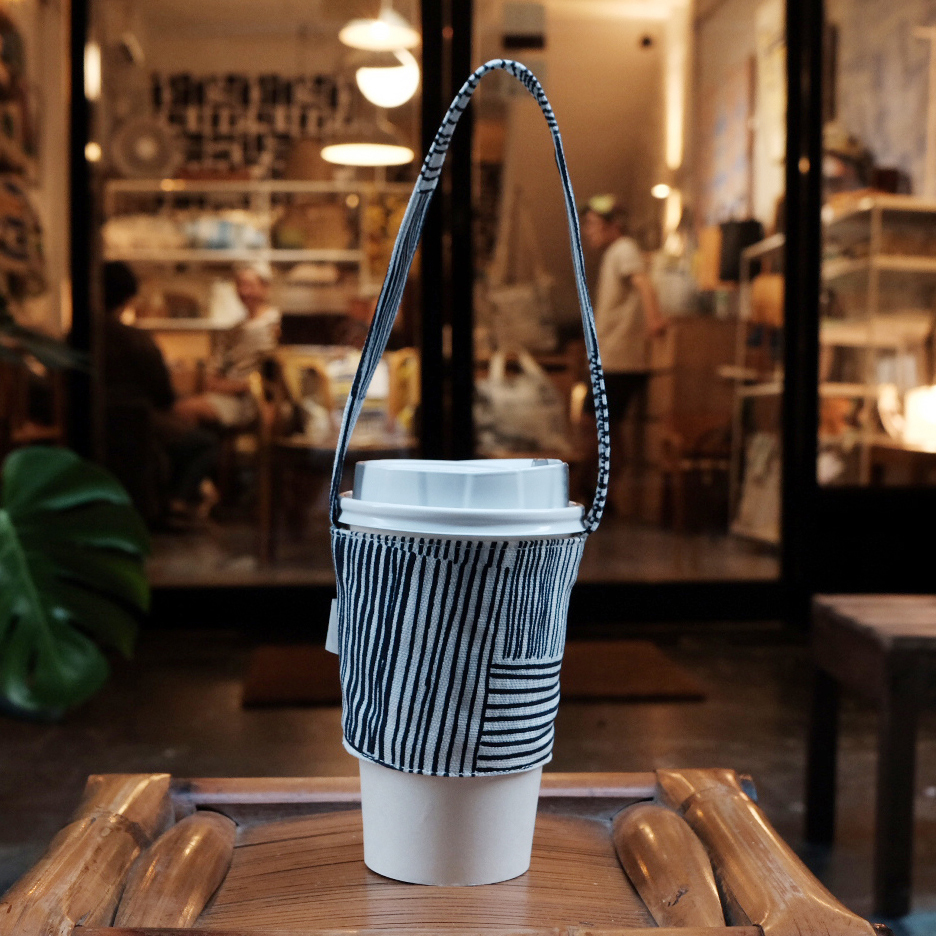 帆布飲料套 / 編織深藍