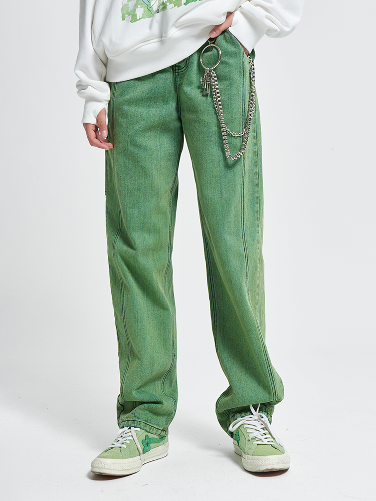 I DON‘T SMOKE 炒茶色 做舊 直筒 街頭 工作褲 DONSMOKE Don’t Smoke