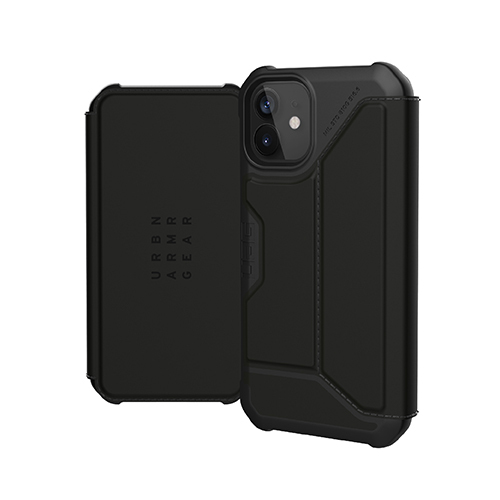 美國軍規 UAG  iPhone12 mini  "5.4" (2020) 翻蓋式耐衝擊保護殼-極簡黑