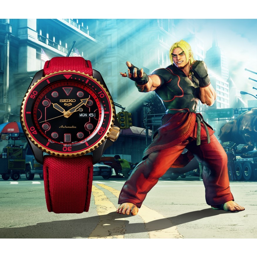 Seiko 5系列 X 街頭霸王 V 自動機械手錶 日本版 SBSA080 Ken