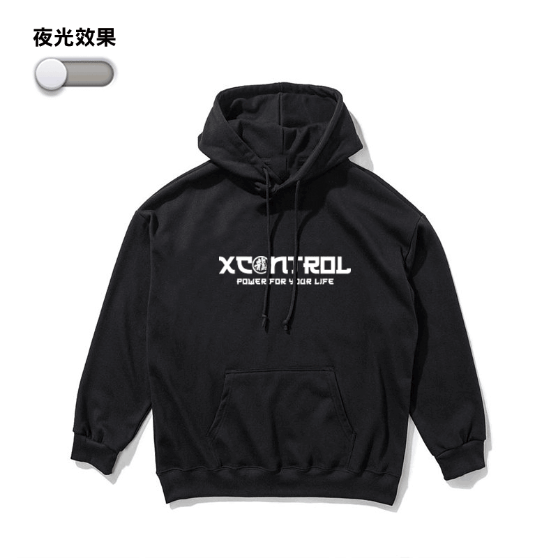 XCTRL 夜光青龍不倒翁帽T-黑