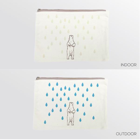 ABEARABLE 雨過天晴變色設計帆布手拿包