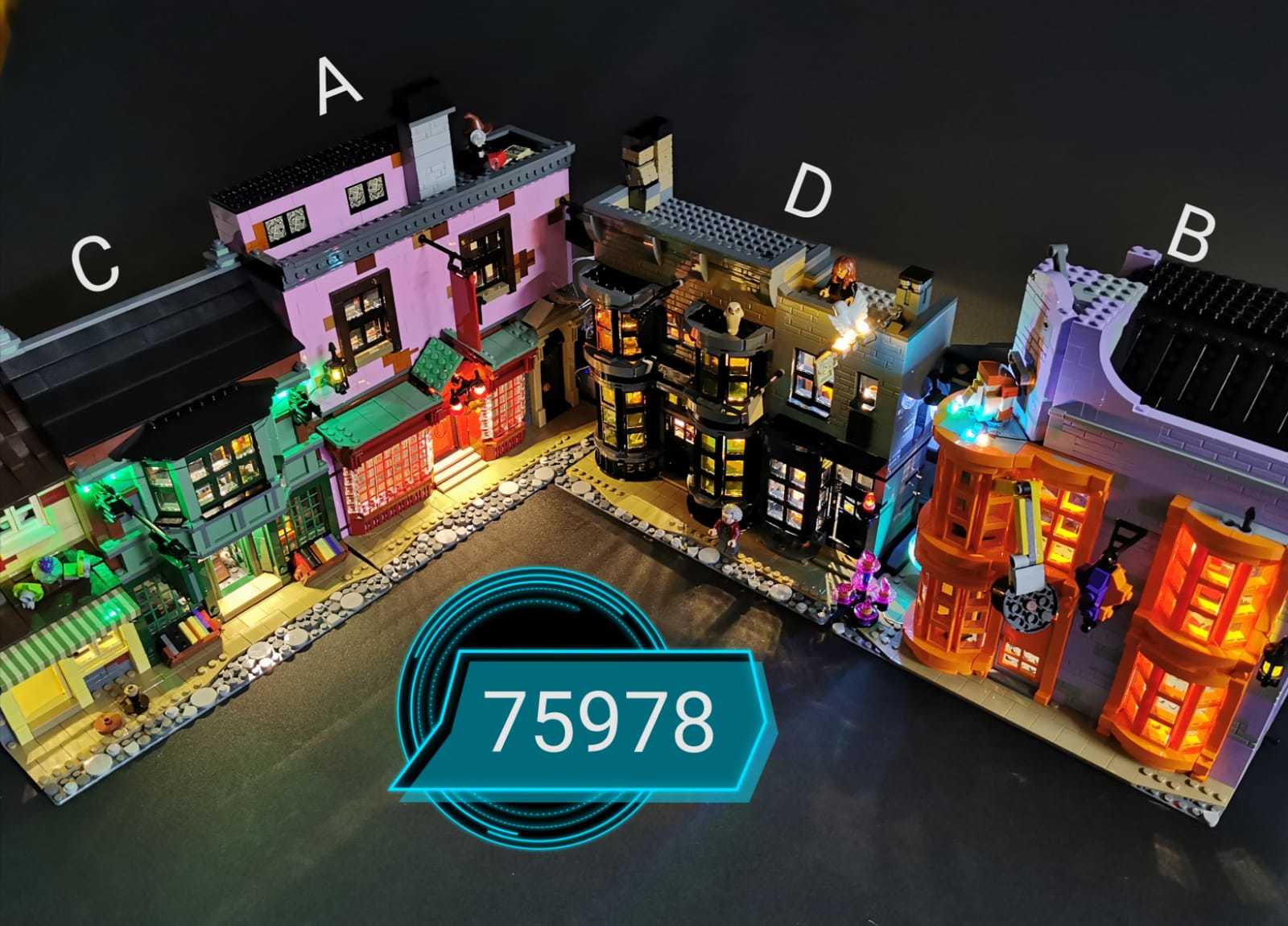 moc LED light for LEGO 75978 哈利波特斜角巷