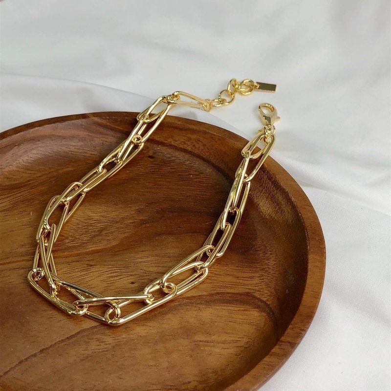 歐美鏈條短項鍊。兩色