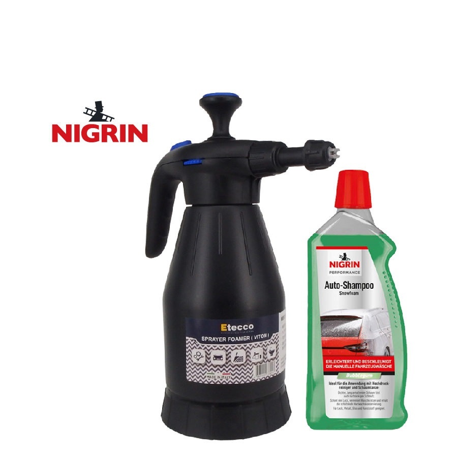 ETECCO意大利泡沫噴壺 + NIGRIN雪泡洗車水套裝, 1000ml