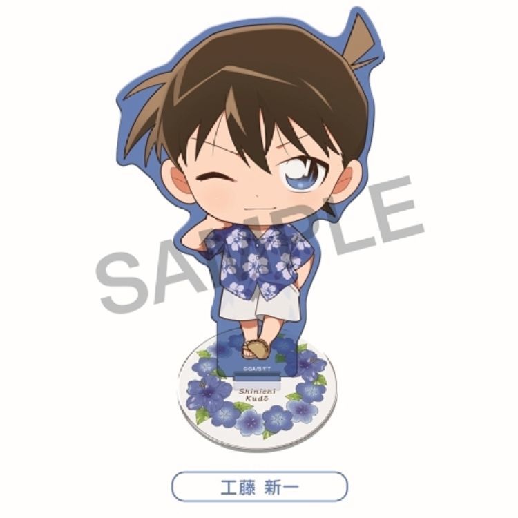 柯南日版-壓克力人形立牌-夏威夷花環款 工藤新一