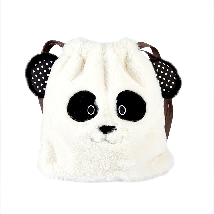 Panda Fluffy String Backpack