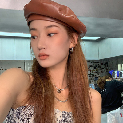 皮質貝雷帽/ 畫家帽 ( 8色)