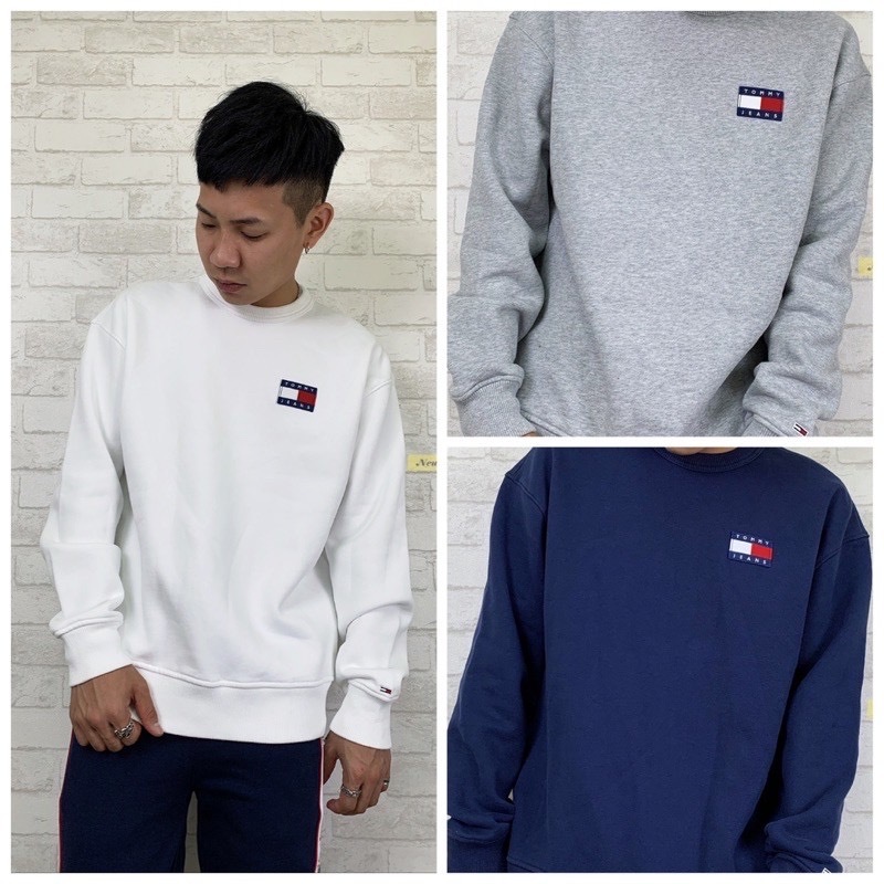 Tommy Jeans 電繡小Logo 素面大學T 長袖上衣