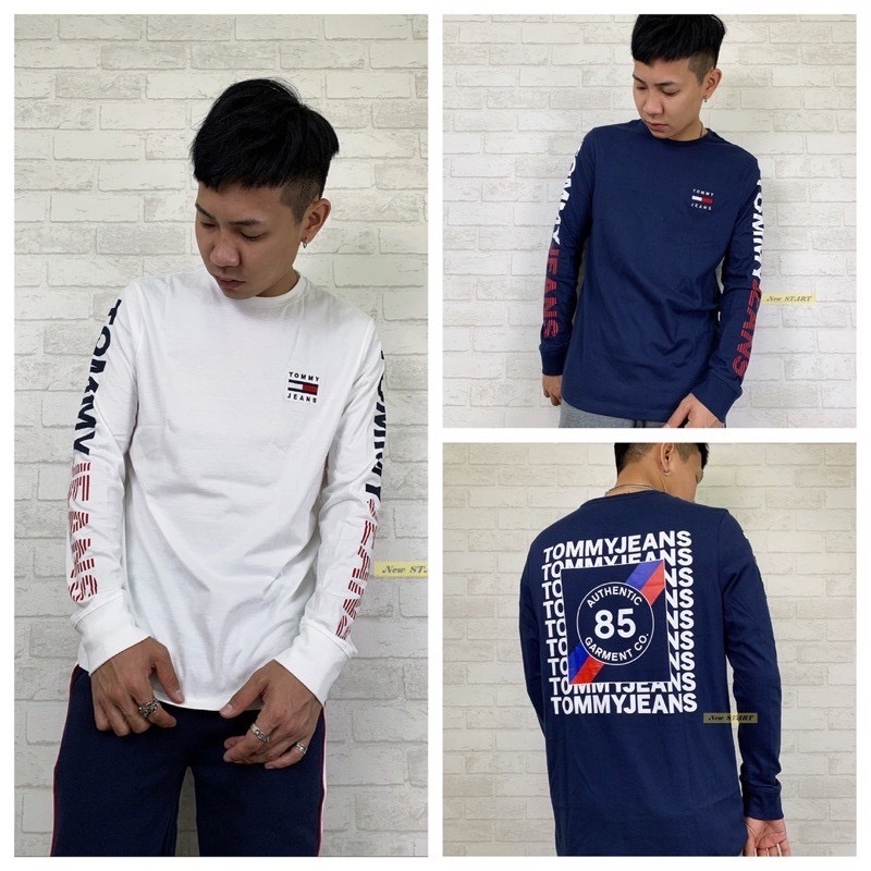 Tommy Hilfiger 手袖字母/背後滿版 薄長T 長袖T恤