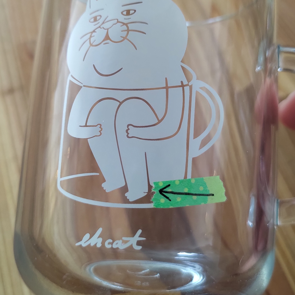 【ehcat貓室友】微瑕疵-強化玻璃杯-大叔邊緣款