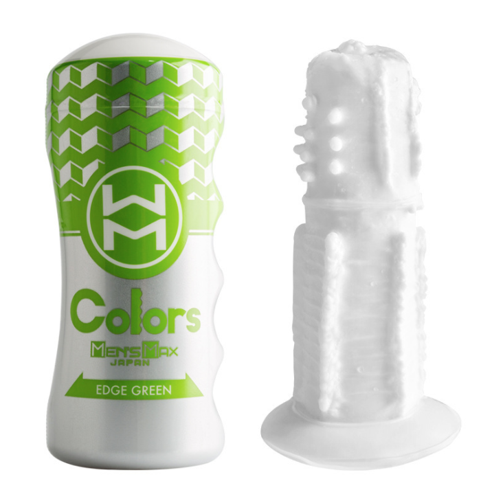 〔日本原裝進口〕 MEN'S MAX 《COLORS 系列》超真空快感吸啜體驗飛機杯 （EDGE GREEN / 綠色邊緣 / 多刃片舔舐快感）